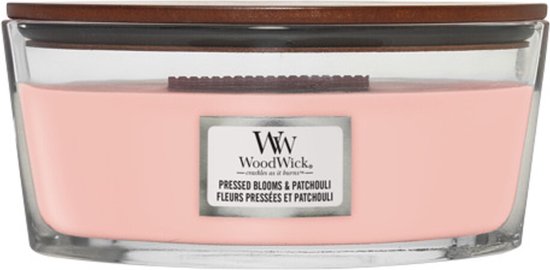 550x270-31 WoodWick Geurkaars Ellipse Pressed Blooms & Patchouli 454 gr - Image 1
