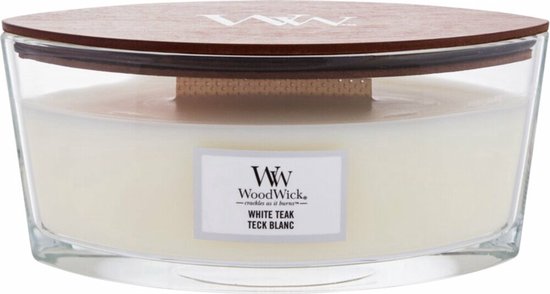550x294-48 WoodWick Heartwick Flame Ellipse Geurkaars - White Teak - Image 1