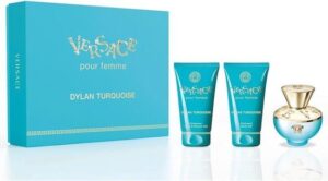 Versace Dylan Turquoise pour Femme Giftset - 50 ml eau de toilette spray + 50 ml showergel + 50 bodylotion - cadeauset voor dames - Image 2