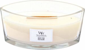WoodWick Heartwick Flame Ellipse Geurkaars - White Teak - Image 3