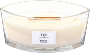 WoodWick Heartwick Flame Ellipse Geurkaars - White Teak - Image 4