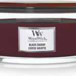 WoodWick Heartwick Flame Ellipse Geurkaars - Black Cherry
