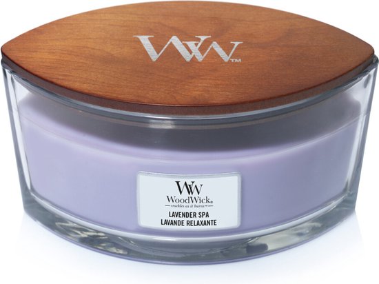 550x412-364 WoodWick Heartwick Flame Ellipse Geurkaars - Lavender Spa - Image 1