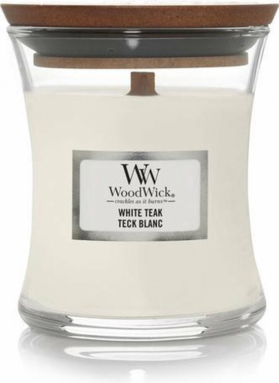 550x754-80 WoodWick Geurkaars Mini White Teak 85 gr - Image 1