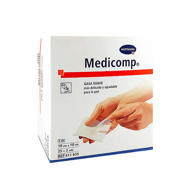 677666_eec61786cf9188f19350aaff702974b6 Hartmann Medicomp Soft Gauze 10X10cm 2x25 Units - Image 1