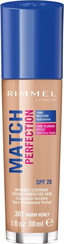 221x840-27 Rimmel London Match Perfection Foundation 301 Warm Honey - Image 1