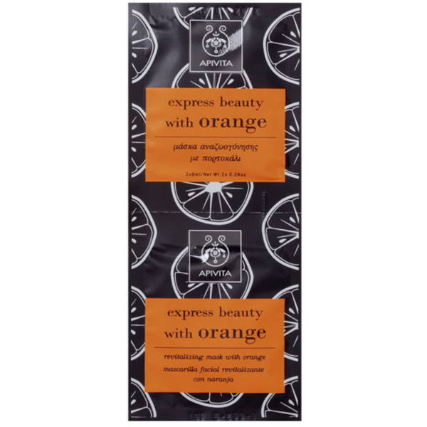 5201279081782 Apivita Revitalizing Mask With Orange 2x8ml - Image 1