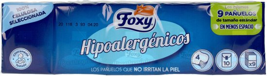 550x158-8 Papieren zakdoeken Foxy Hypoallergeen (10 x 9 uds) - Image 1