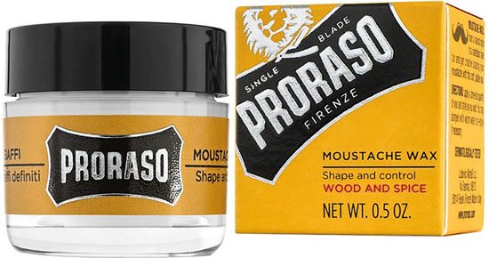 550x290-33 Proraso Moustache Wax Wood and Spice 15 ml. - Image 1