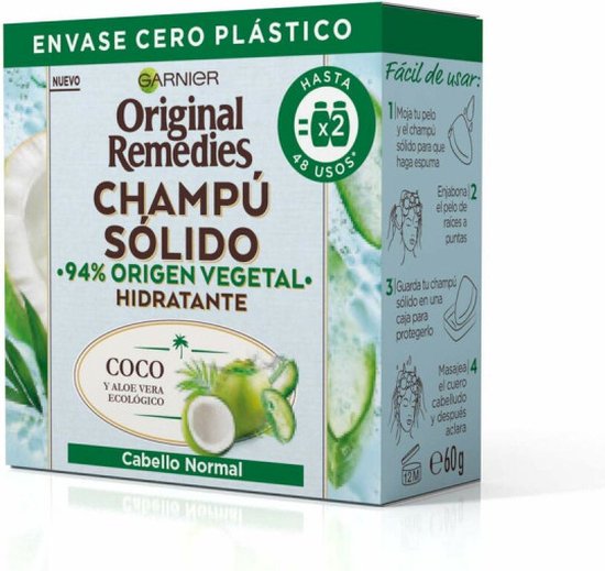 550x519-26 Haarzeep Garnier Original Remedies Kokosnoot Aloë Vera Hydraterend (60 g) - Image 1