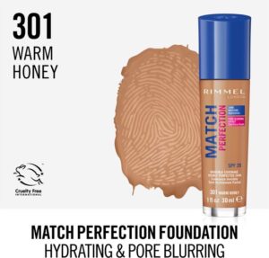Rimmel London Match Perfection Foundation 301 Warm Honey - Image 3
