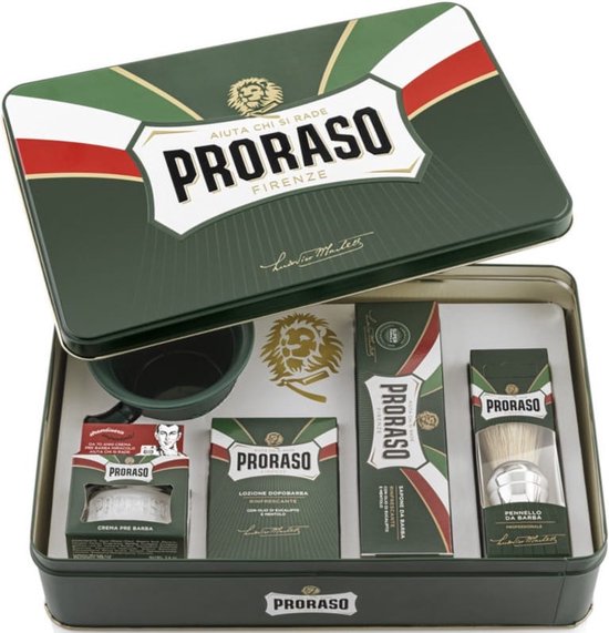 550x571-72 Proraso Classic Shaving Set Metal - Image 1
