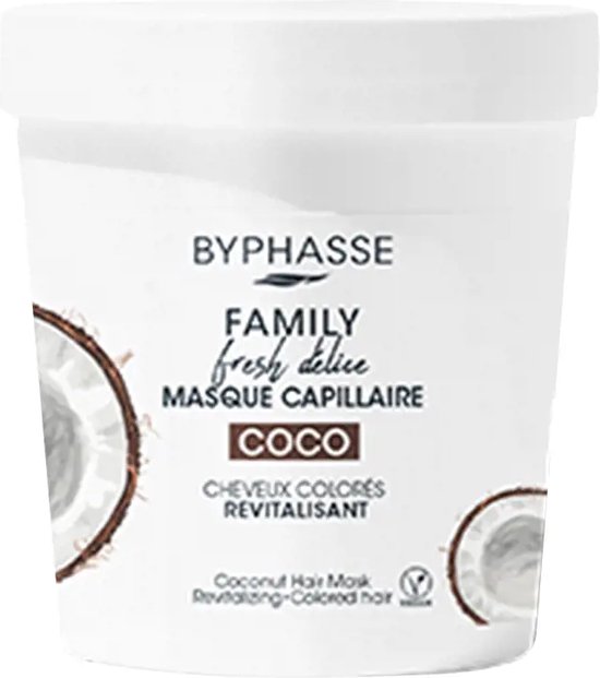 550x621-15 Revitalising Mask Byphasse Family Fresh Delice Coconut Coloured hair (250 ml) - Image 1