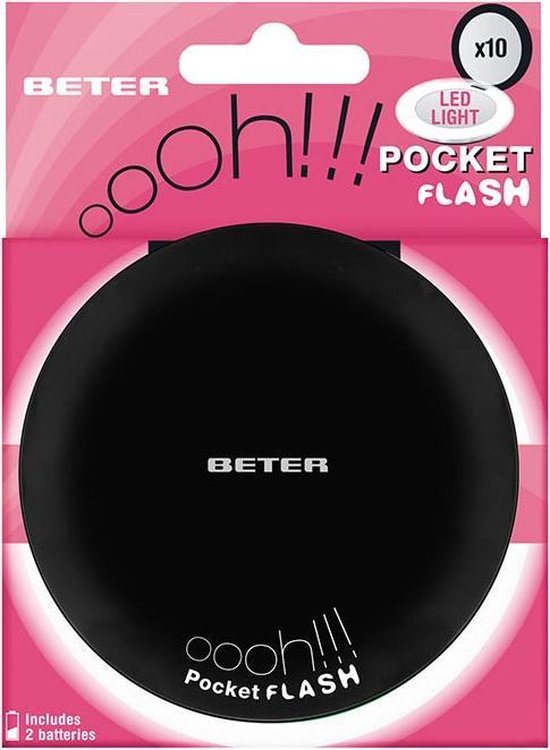 550x750-50 Beter Espejo Ohh! Pocket Flash Con Luz Y Aumento X10 #negro - Image 1