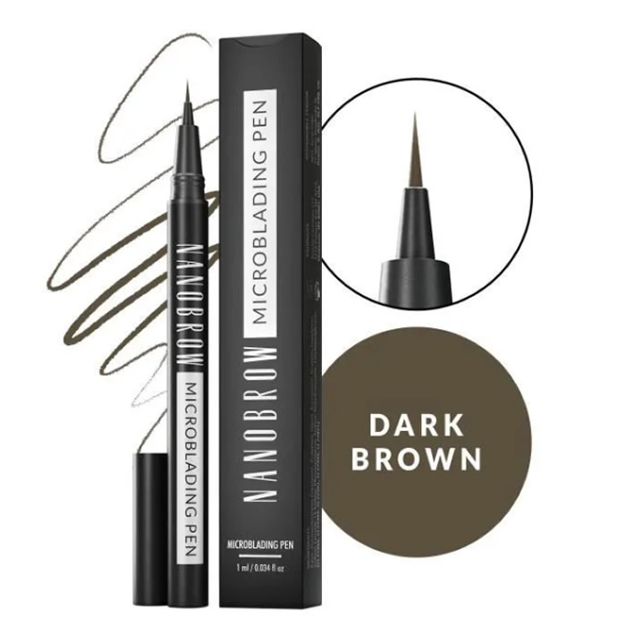 5905669547529 Nanobrow Microblading Pen Dark Brown 1ml - Image 1