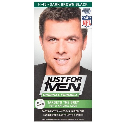 S6ezEz4KJJdAAYfNFa5hWk Just For Men Autostop Hair Colour H45 Dark Brown Black 35 g - Image 1
