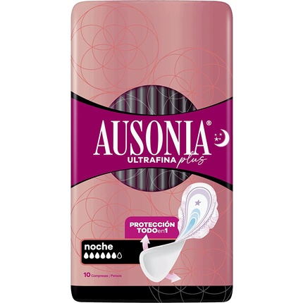 dijDcKfrsxLv4VkNBsPdrf Ultrafina Plus Compresses Night Wings 10 U By Ausonia 10 Pcs - Image 1