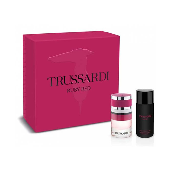8058045436645 Trussardi Ruby Red Eau De Perfume Spray 60ml Set 2 Pieces - Image 1
