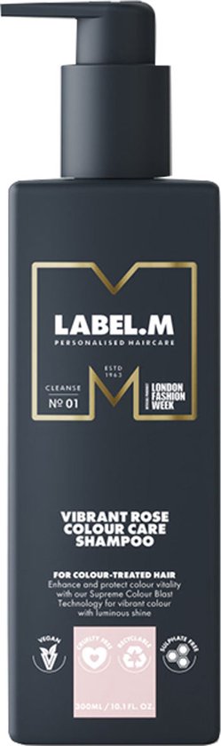 249x840-122 Label.M Vibrant Rose Colour Care Shampoo - 300 ml - Normale shampoo vrouwen - Voor Alle haartypes - Image 1