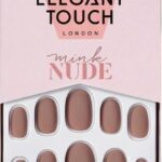 False Nails Elegant Touch Polished Colour Ovaalvormig Mink Nude (24 uds)