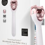 GESKE | SmartAppGuided™ MicroNeedle Face Roller | 9 in 1 | met rozenkwarts | Microneedling | Professioneel Microneedling-apparaat | Naaldroller | Schoonheidsrollergezicht | Micronaaldroller
