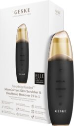 GESKE | SmartAppGuided™ MicroCurrent Skin Scrubber & Blackhead Remover | 9 in 1 | Tools huidverzorging | Gezichtsreiniging | Anti-aging en reiniging | Professionele facelift | Mee-eter verwijderaar