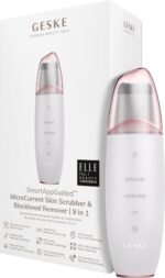 GESKE | SmartAppGuided™ MicroCurrent Skin Scrubber & Blackhead Remover | 9 in 1 | Tools huidverzorging | Gezichtsreiniging | Anti-aging en reiniging | Professionele facelift | Mee-eter verwijderaar