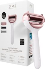 GESKE | SmartAppGuided™ MicroNeedle Face & Body Roller | 9 in 1 | rozenkwarts | Elektrische dermaroller | Microneedling | Microneedling-apparaat | Roller | Schoonheidsroller voor gezicht en lichaam