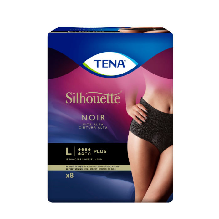 2277480_df64cd5a8c60529c96412a77bbcdb54b Tena Silhouette Tall Black Panty L 8U - Image 1