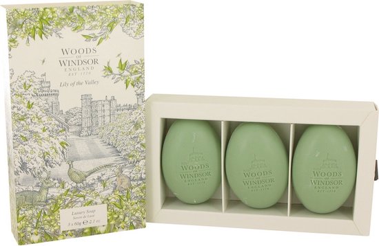 550x358-40 Lily of the Valley (Woods of Windsor) by Woods of Windsor 62 ml - Three 60 ml Luxury Soaps - Image 1