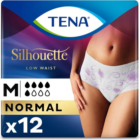 550x551-198 TENA Silhouette Normal Low Waist - M - Wit - 12 stuks - Image 1