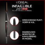 L'Oréal 24H Brow Filling Triangular Pencil 5.0 Light Brunette 1 ml - Image 4